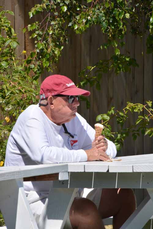 john eating ice cream cone